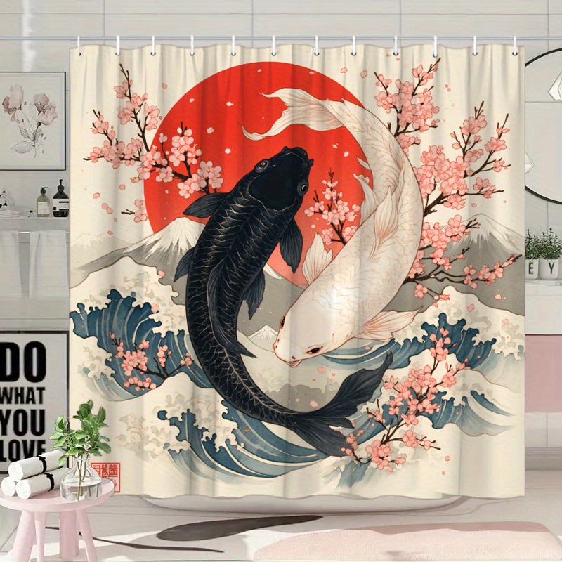 ستارة حمام على شكل سمكة الكوي  - مراجعة Interior Design Japanese وسعره