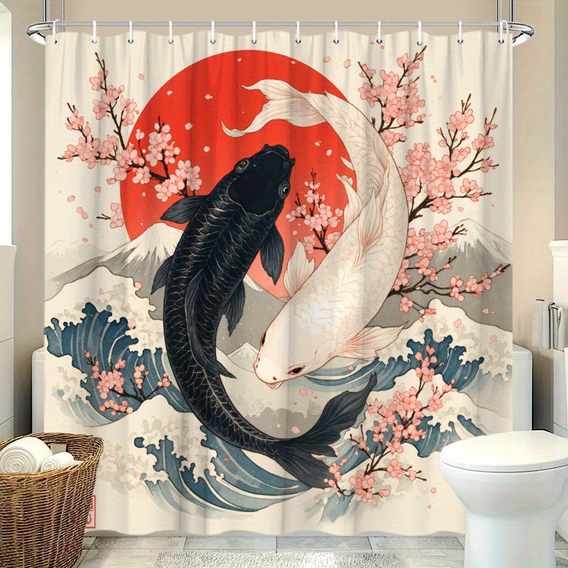 ستارة حمام على شكل سمكة الكوي  - مراجعة Interior Design Japanese وسعره